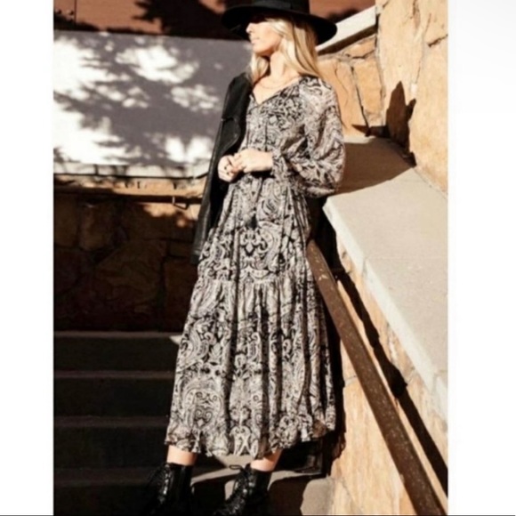 Anthropologie | O.P.T Paisley Long Sleeve Midi Maxi Dress - Picture 10 of 10